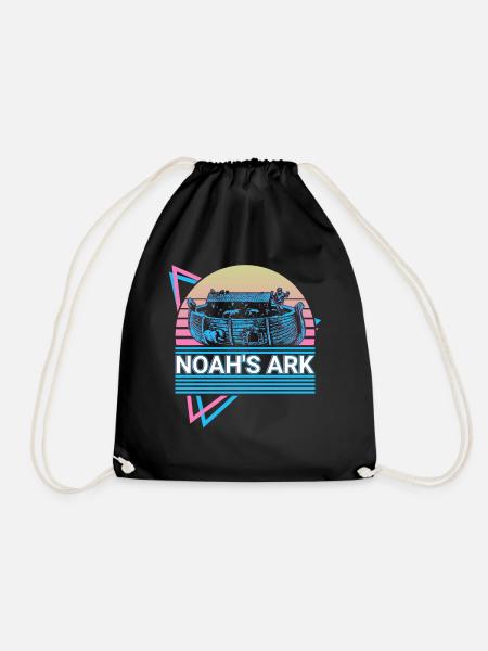Noah's Ark Christianity Christianity Retro - Drawstring Bag - black