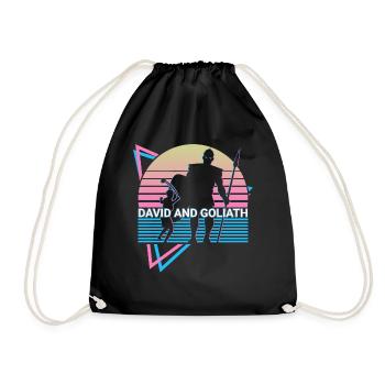 David and Goliath Christianity Retro - Drawstring Bag - black - Front