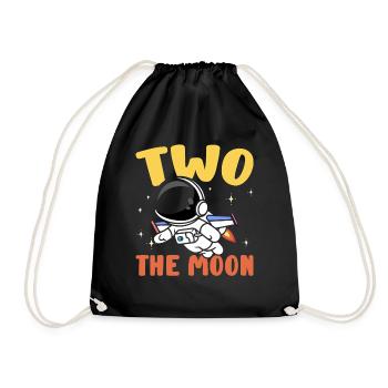 Two of the Moon 2nd Birthday Celebration Outerspace - Drawstring Bag - black - Front
