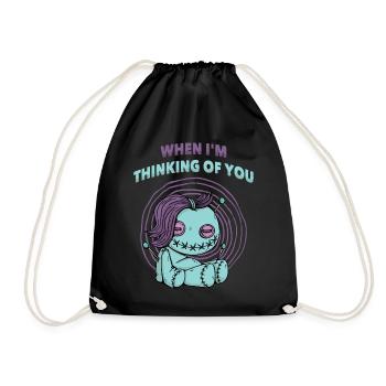 Quand je pense à toi Poupée vaudou Halloween - Sac de sport léger - noir - Devant