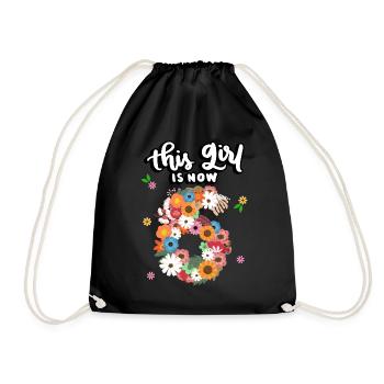 Cette fille est maintenant 6 fleurs colorées 6. - Sac de sport léger - noir - Devant
