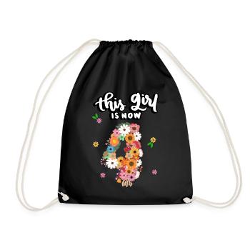 Cette fille est maintenant 4 fleurs colorées 4. - Sac de sport léger - noir - Devant