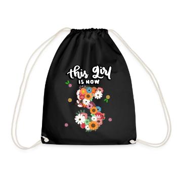 Cette fille est maintenant 5 fleurs colorées 5. - Sac de sport léger - noir - Devant