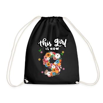 Cette fille est maintenant 9 Fleurs Colorées 9. - Sac de sport léger - noir - Devant