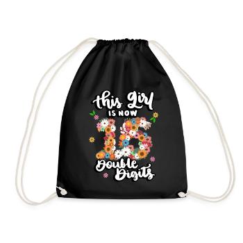 Cette fille est maintenant 16 à deux chiffres floral - Sac de sport léger - noir - Devant