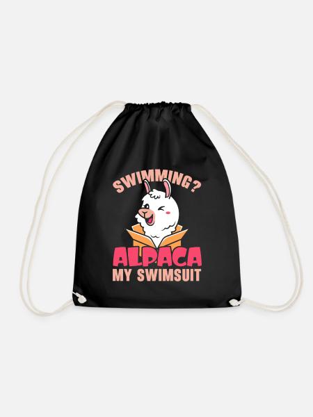 Schwimmen Alpaka Mein Badeanzug Llama Lover Schwim - Turnbeutel - Schwarz