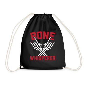 Bone Whisperer Anthropology Anthropologist Fossil - Drawstring Bag - black - Front