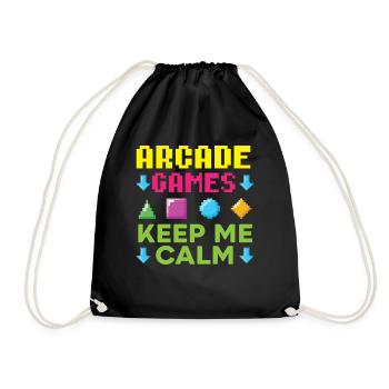Aracde Games Keep Me Calm Videospiel Gaming Gamer - Turnbeutel - Schwarz - Vorne