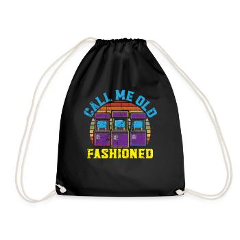 Call Me Old Fashioned Arcade Videospiel Gamer - Turnbeutel - Schwarz - Vorne
