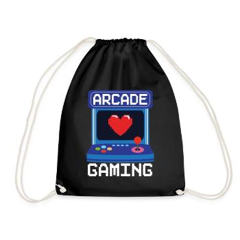 Arcade Games Video Game Games Nerd Streamer - Drawstring Bag - black - Front