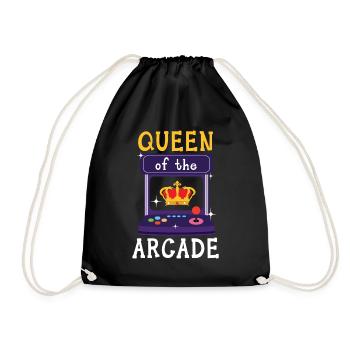 Queen Of The Arcade Games Videospiel Spiele Gamer - Turnbeutel - Schwarz - Vorne