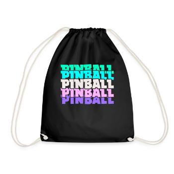 Pinball Arcade Games Video Game Games Gamer - Drawstring Bag - black - Front