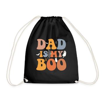Dad Is My Boo Halloween Costume Party With - Drawstring Bag - black - Front