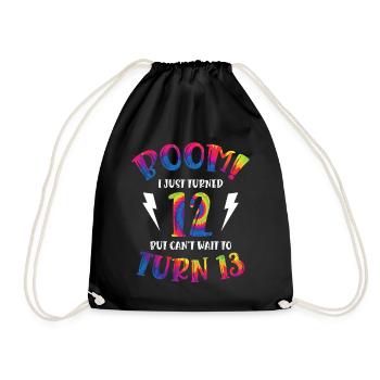 Boom Je viens d’avoir 12 ans mais j’ai hâte d’avoir 13 ans - Sac de sport léger - noir - Devant