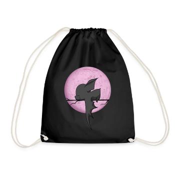 douce chauve-souris dort, avec lune, bande dessinée - Sac de sport léger - noir - Devant