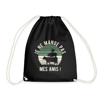 je ne mange pas mes amis - Sac de sport léger - noir - Devant