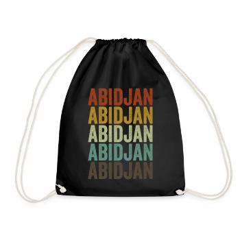 Abidjan Côte d'Ivoire Retro Vintage - Drawstring Bag - black - Front