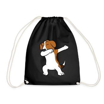Beagle - Tamponnez, Dab, dabbing, dancing, dansez - Sac de sport léger - noir - Devant
