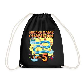 This board game Champion is now 5 | - Drawstring Bag - black - Front