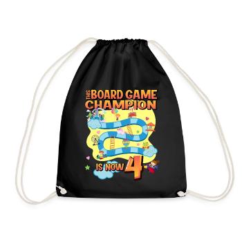 This Board Game Champion Is Now 4 | - Drawstring Bag - black - Front
