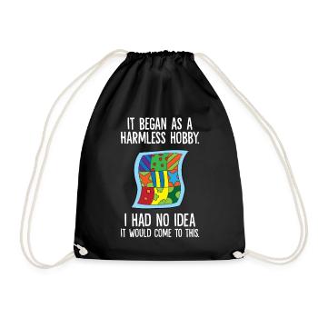 It Began As A Harmless Hobby Sewing Quilting - Drawstring Bag - black - Front