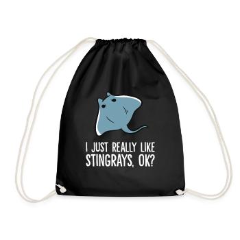 I Just Really Like Stingrays Ok? Funny Stingray - Turnbeutel - Schwarz - Vorne
