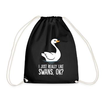 J’aime vraiment les cygnes Ok Funny Swan - Sac de sport léger - noir - Devant