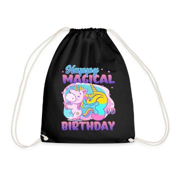Joyeux 3ème anniversaire Licorne - Sac de sport léger - noir - Devant