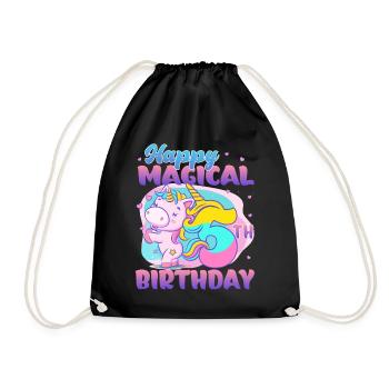 Happy Magical 5th Birthday Einhorn Pony - Turnbeutel - Schwarz - Vorne