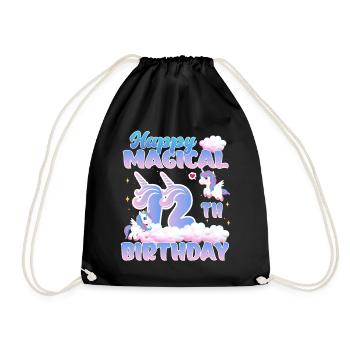 Happy Magical 12th Birthday Einhorn Pony - Turnbeutel - Schwarz - Vorne
