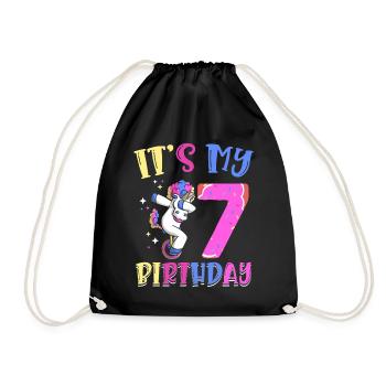 C’est mon 7 anniversaire dabbing licorne poney 7. - Sac de sport léger - noir - Devant