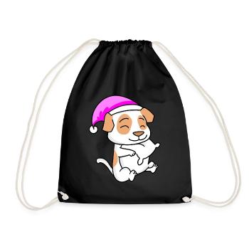 Dog Dog Breed Jack Russell Terrier - Drawstring Bag - black - Front