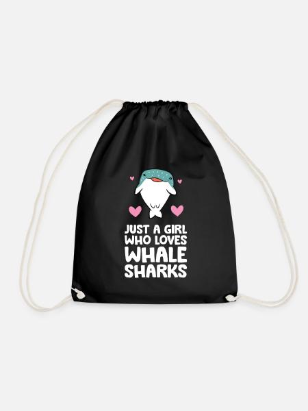 Just a Girl Who Loves Whale Sharks - Drawstring Bag - black