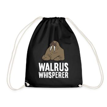 Walrus Whisperer - Drawstring Bag - black - Front