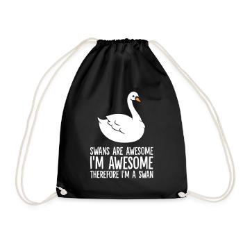 Les cygnes sont géniaux. Je suis génial Donc je suis un - Sac de sport léger - noir - Devant
