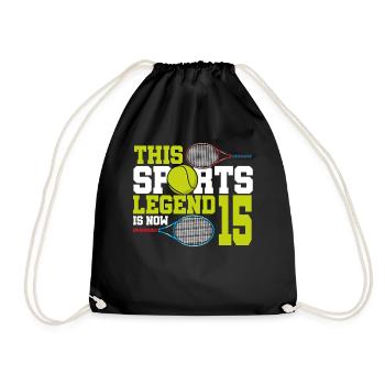 Cette légende du sport a maintenant 15 ans, le tennis 15. - Sac de sport léger - noir - Devant