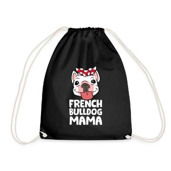 Frenchie Mom French Bulldog Dog French Bulldog - Drawstring Bag - black - Front