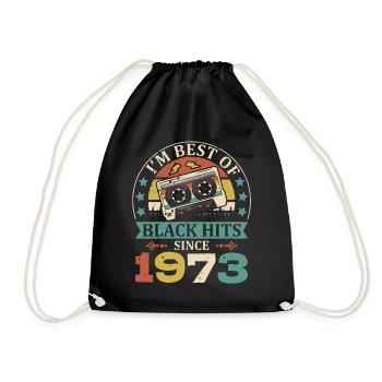 I'm Best Of Black Hits Cassette since 1973 - Drawstring Bag - black - Front