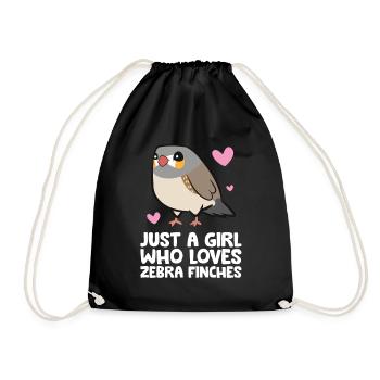 Just a Girl Who Loves Zebra Finches - Drawstring Bag - black - Front