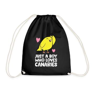 Just a Boy Who Loves Canaries Cute Canary Bird - Drawstring Bag - black - Front