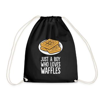 Nur ein Junge, der Waffeln liebt - Turnbeutel - Schwarz - Vorne