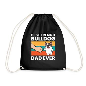 Der beste französische Bulldoggen-Papa aller - Turnbeutel - Schwarz - Vorne