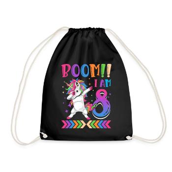 Boom!! Ich Bin 8, Buntes Lustiges Einhorn 8. - Sac de sport léger - noir - Devant