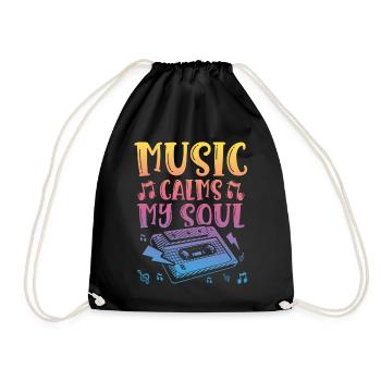 Music calms my soul Musical - Drawstring Bag - black - Front