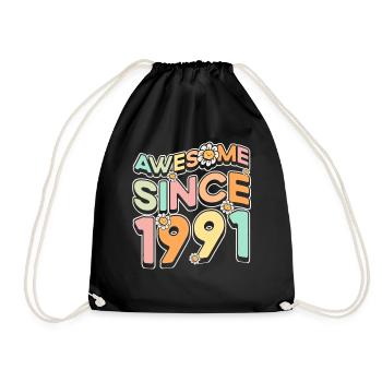 Fantastique depuis 1991 Fleurs Thème Fleurs - Sac de sport léger - noir - Devant