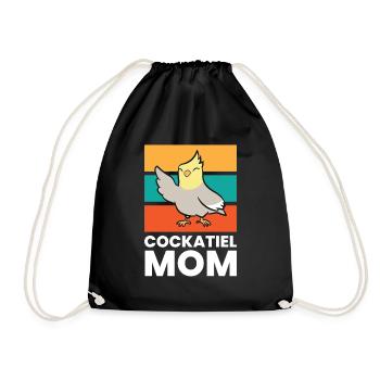Cockatiel Maman Cockatiel Perroquet Mignon Cockatiel Oiseau - Sac de sport léger - noir - Devant