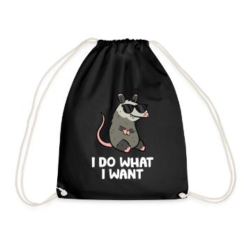 Opossum I Do What I Want Cute Opossum - Drawstring Bag - black - Front