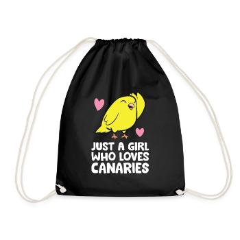 Just a Girl Who Loves Canaries Cute Canary Bird - Drawstring Bag - black - Front