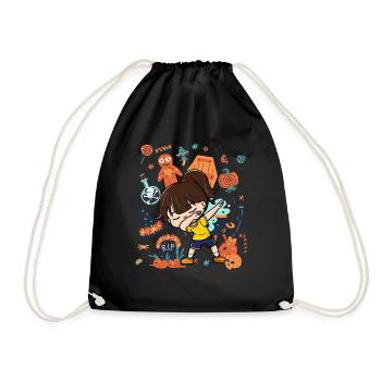 Funny Dabbing Girl Kid Spooky Dekorationen - Turnbeutel - Schwarz - Vorne