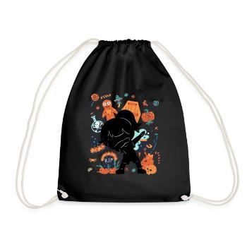 Funny Girl Child Silhouette Spooky - Drawstring Bag - black - Front